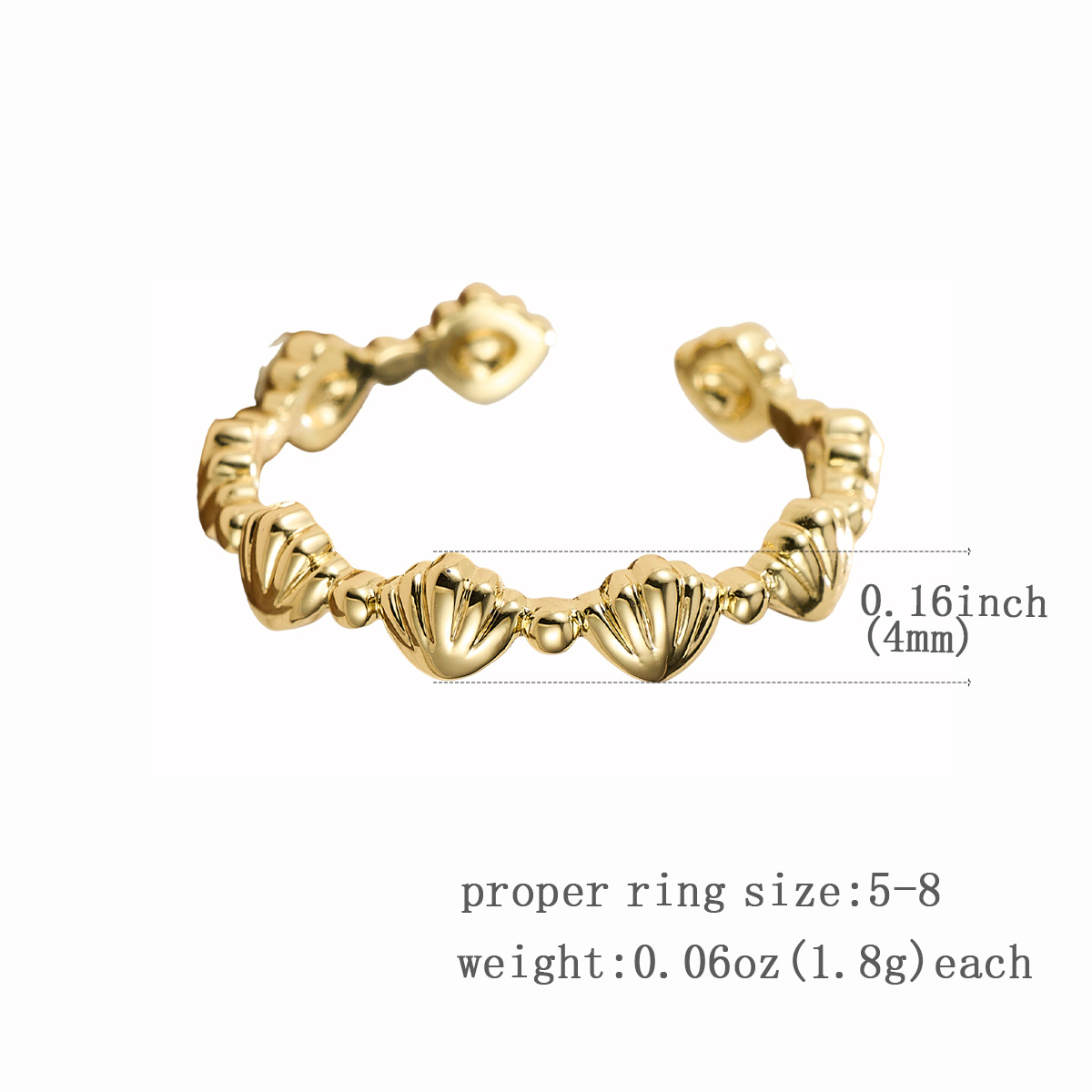 Ladies' Adjustable Open Ring, Coastal Fashion Accessory